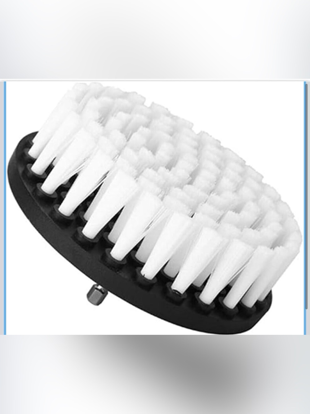 Drill Brush Soft Bristle White Quick Change Shaft